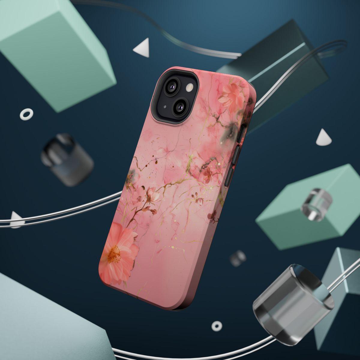 iPhone Case - Flower Pink Marble