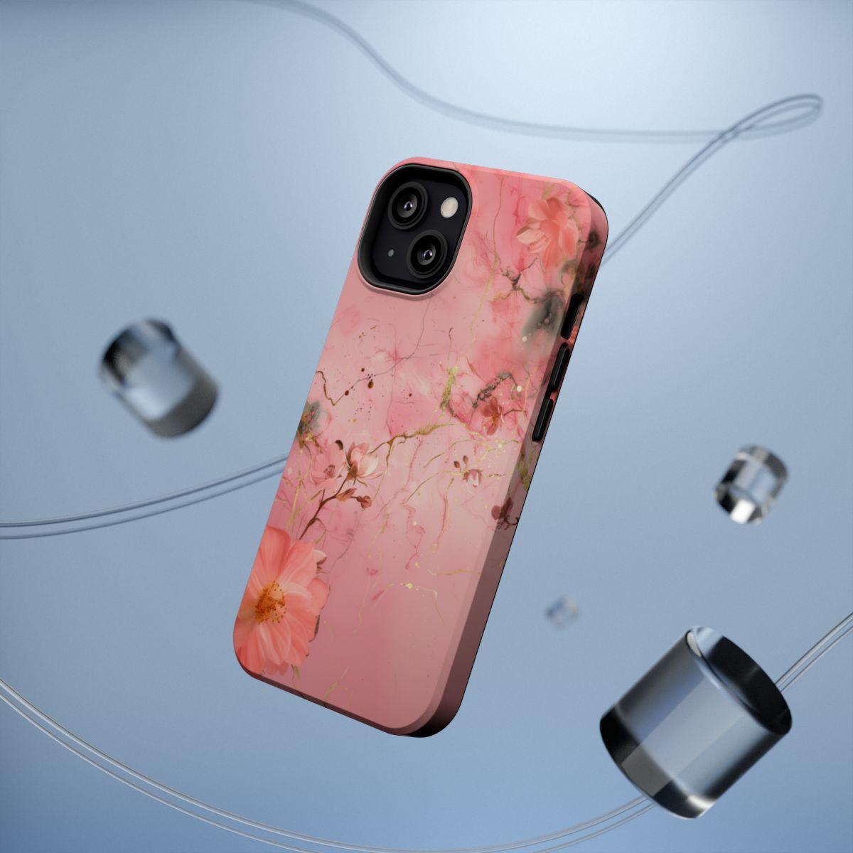 iPhone Case - Flower Pink Marble