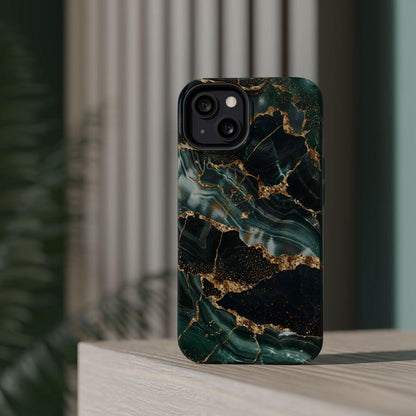 iPhone Case - Golden Vein Blue Marble