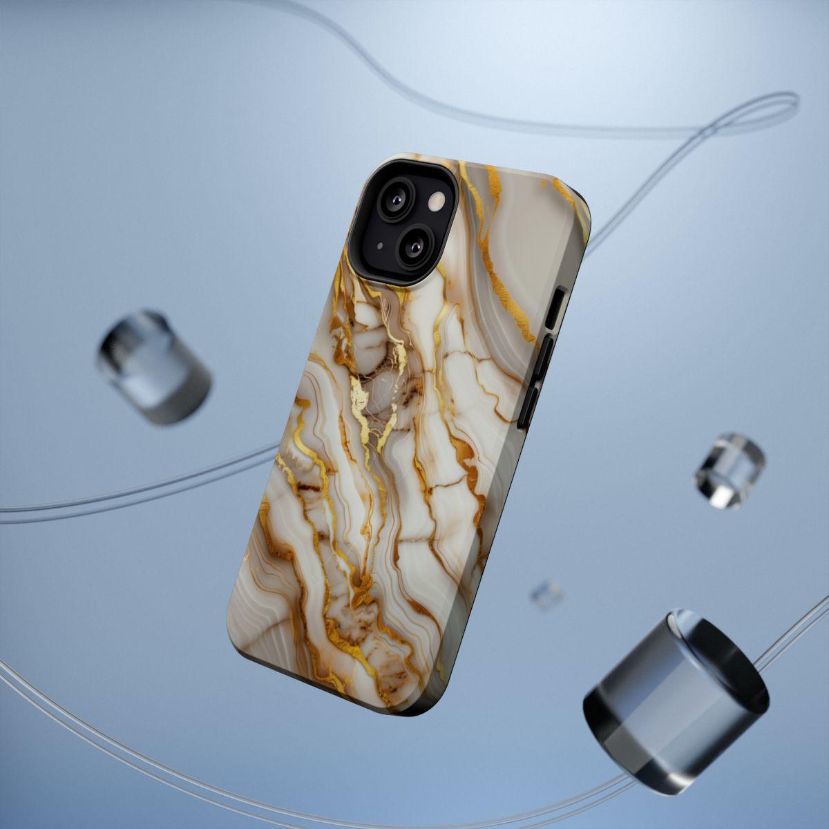 iPhone Case - Golden Vein White Marble