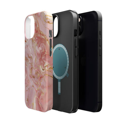 iPhone Case - Golden Vein Pink Marble