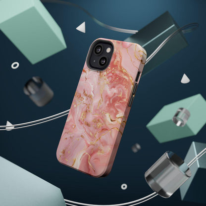 iPhone Case - Golden Vein Pink Marble