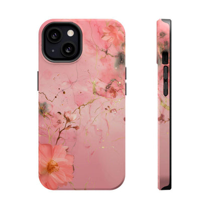 iPhone Case - Flower Pink Marble