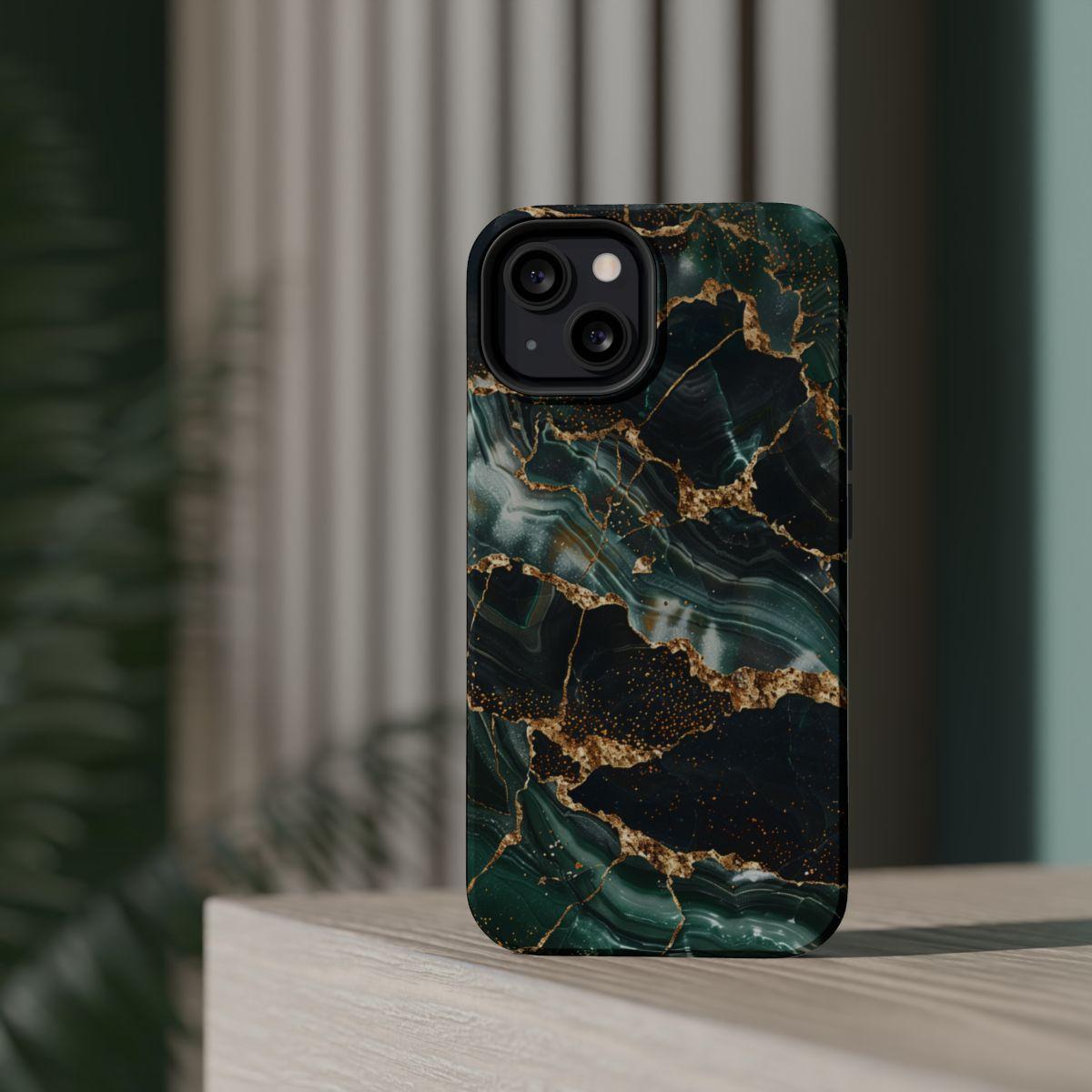 iPhone Case - Golden Vein Blue Marble