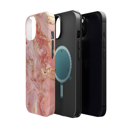 iPhone Case - Golden Vein Pink Marble