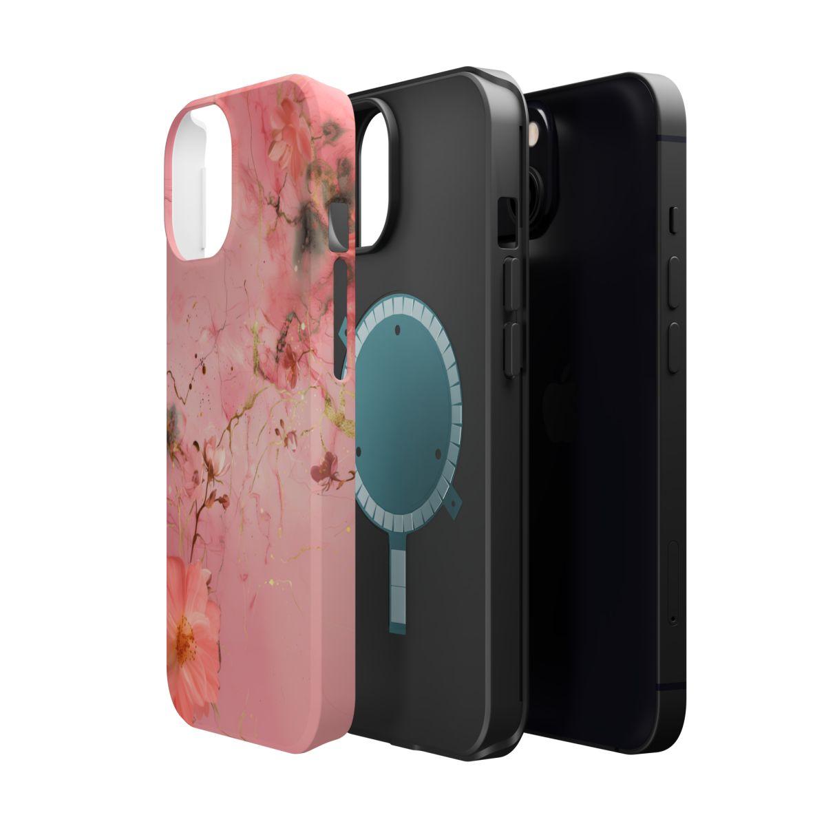 iPhone Case - Flower Pink Marble