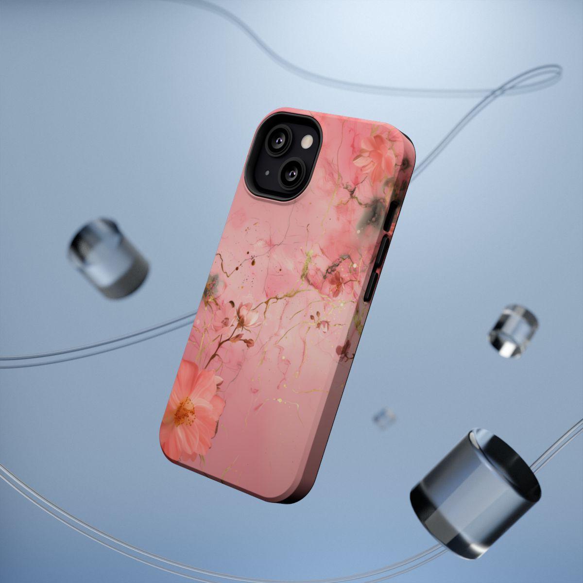 iPhone Case - Flower Pink Marble