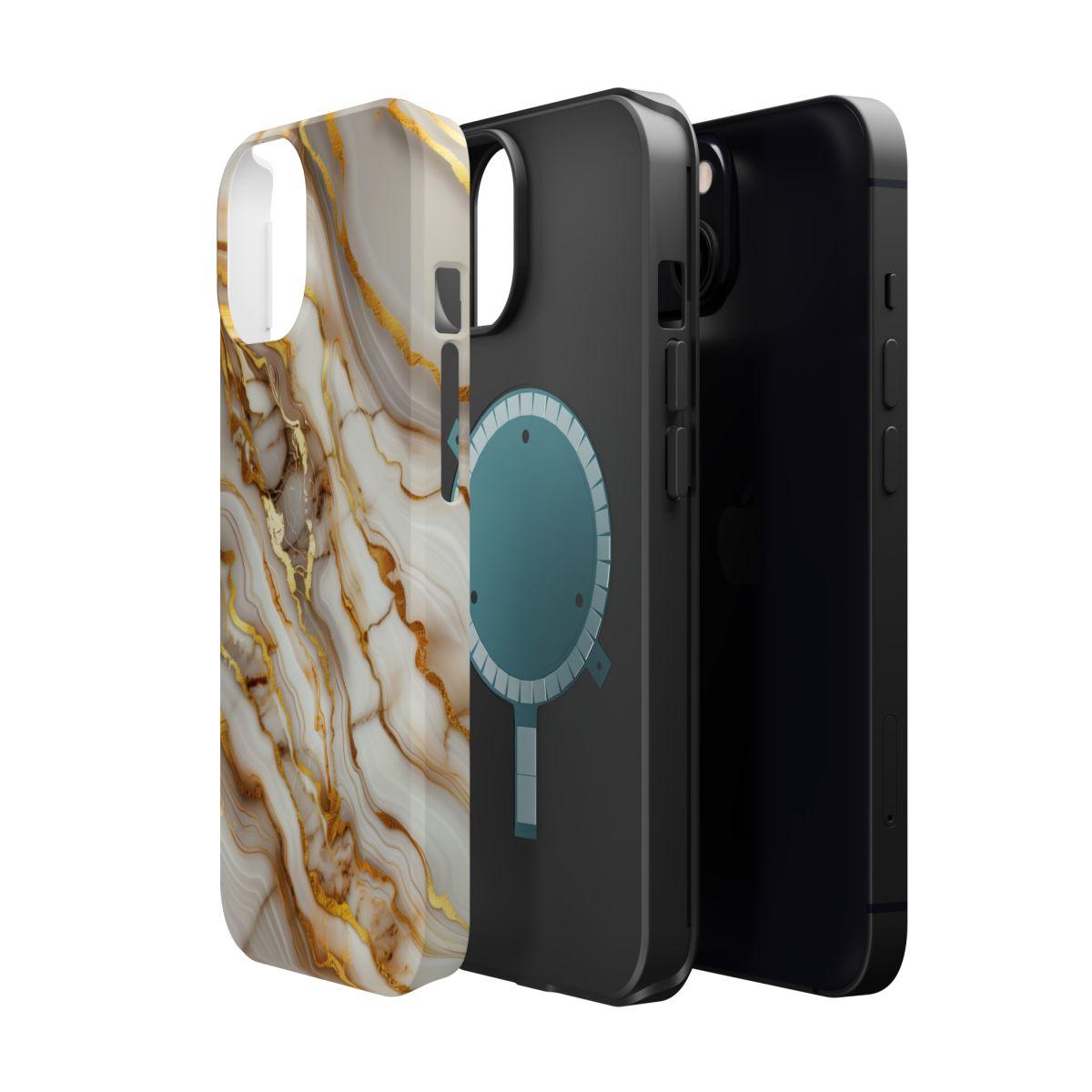 iPhone Case - Golden Vein White Marble