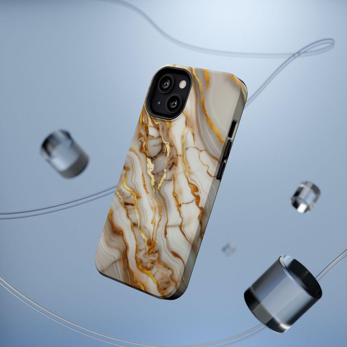 iPhone Case - Golden Vein White Marble