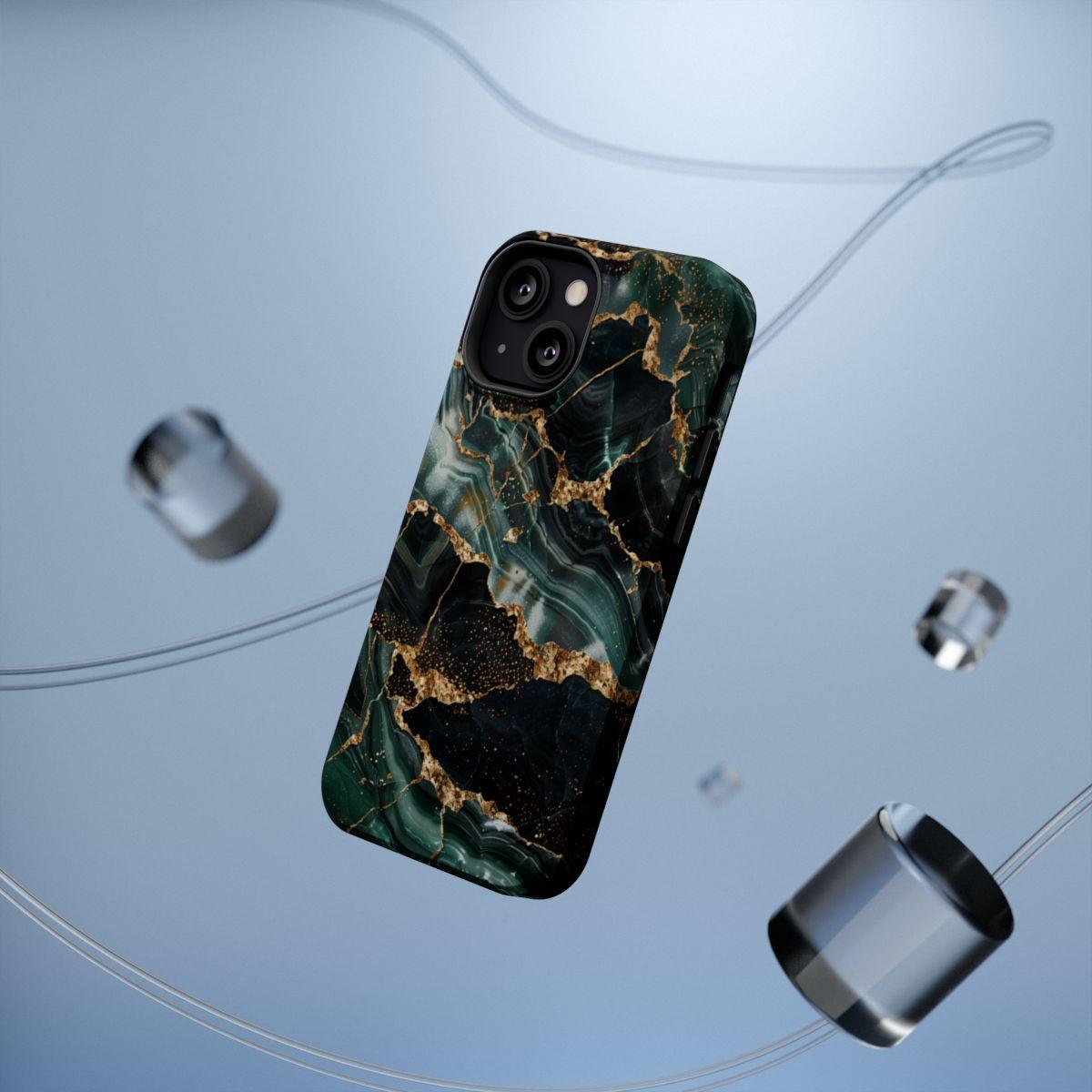 iPhone Case - Golden Vein Blue Marble