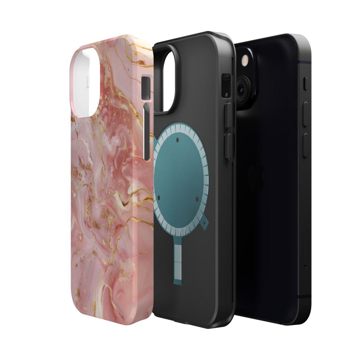 iPhone Case - Golden Vein Pink Marble