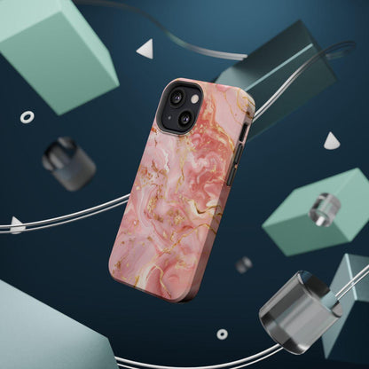 iPhone Case - Golden Vein Pink Marble