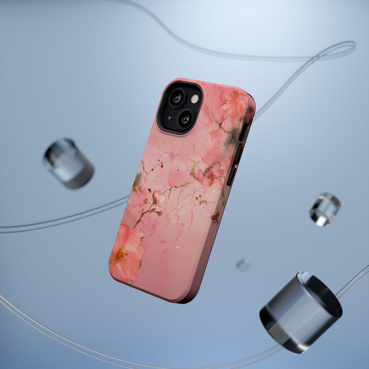 iPhone Case - Flower Pink Marble