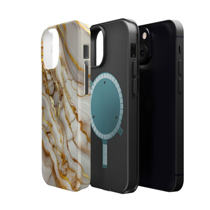 iPhone Case - Golden Vein White Marble