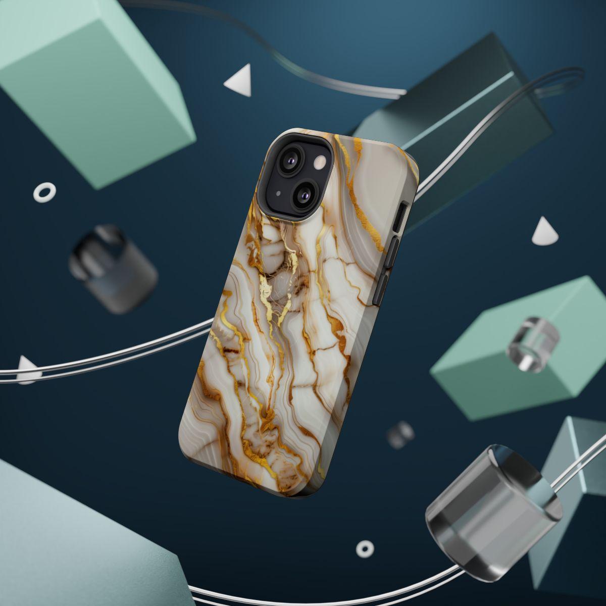 iPhone Case - Golden Vein White Marble