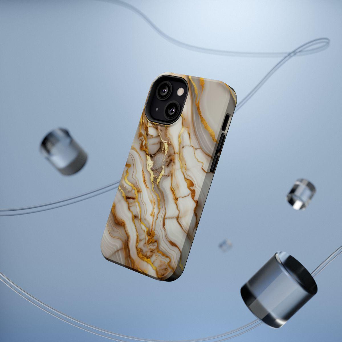 iPhone Case - Golden Vein White Marble