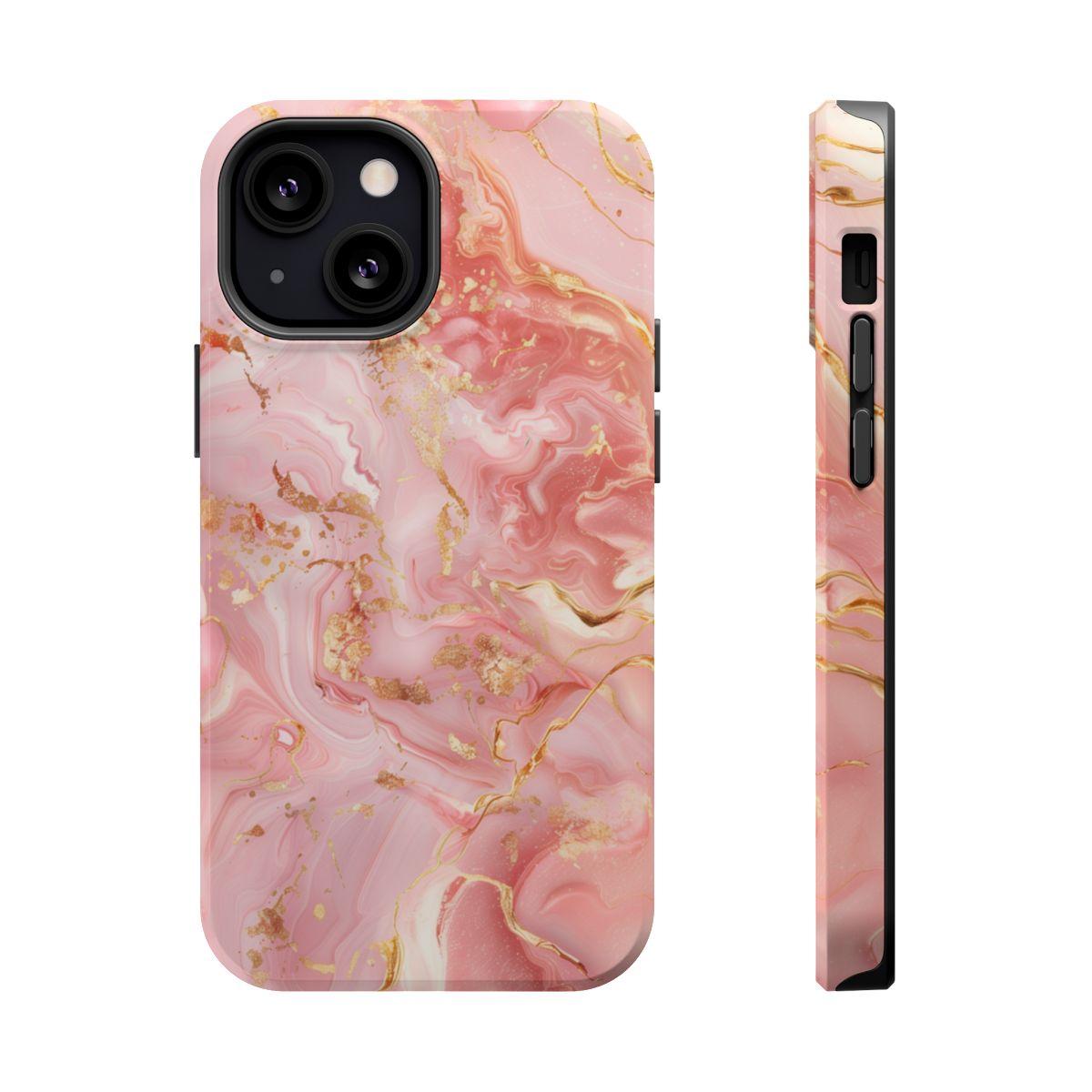 iPhone Case - Golden Vein Pink Marble