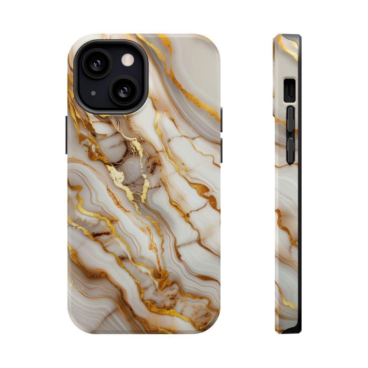 iPhone Case - Golden Vein White Marble