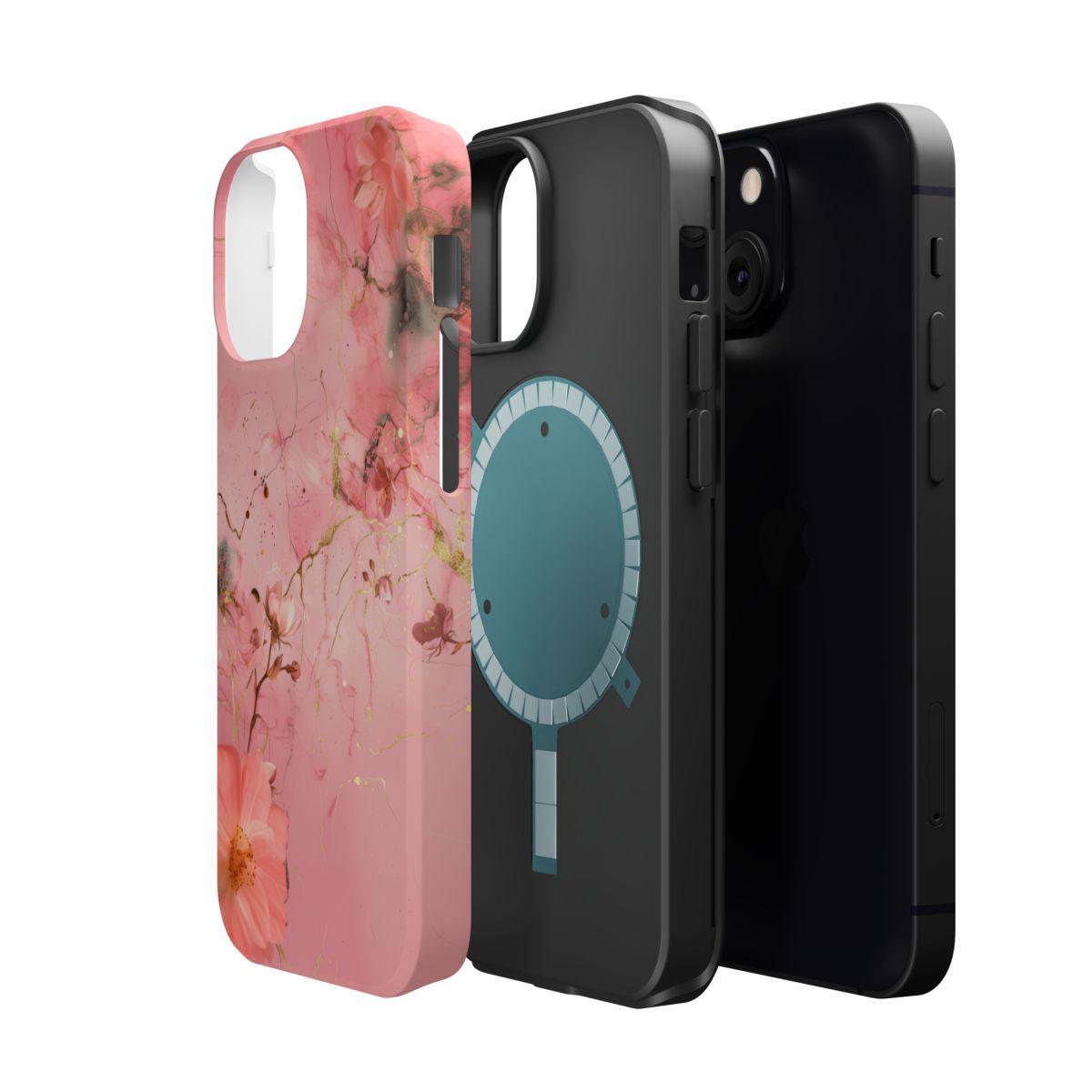 iPhone Case - Flower Pink Marble