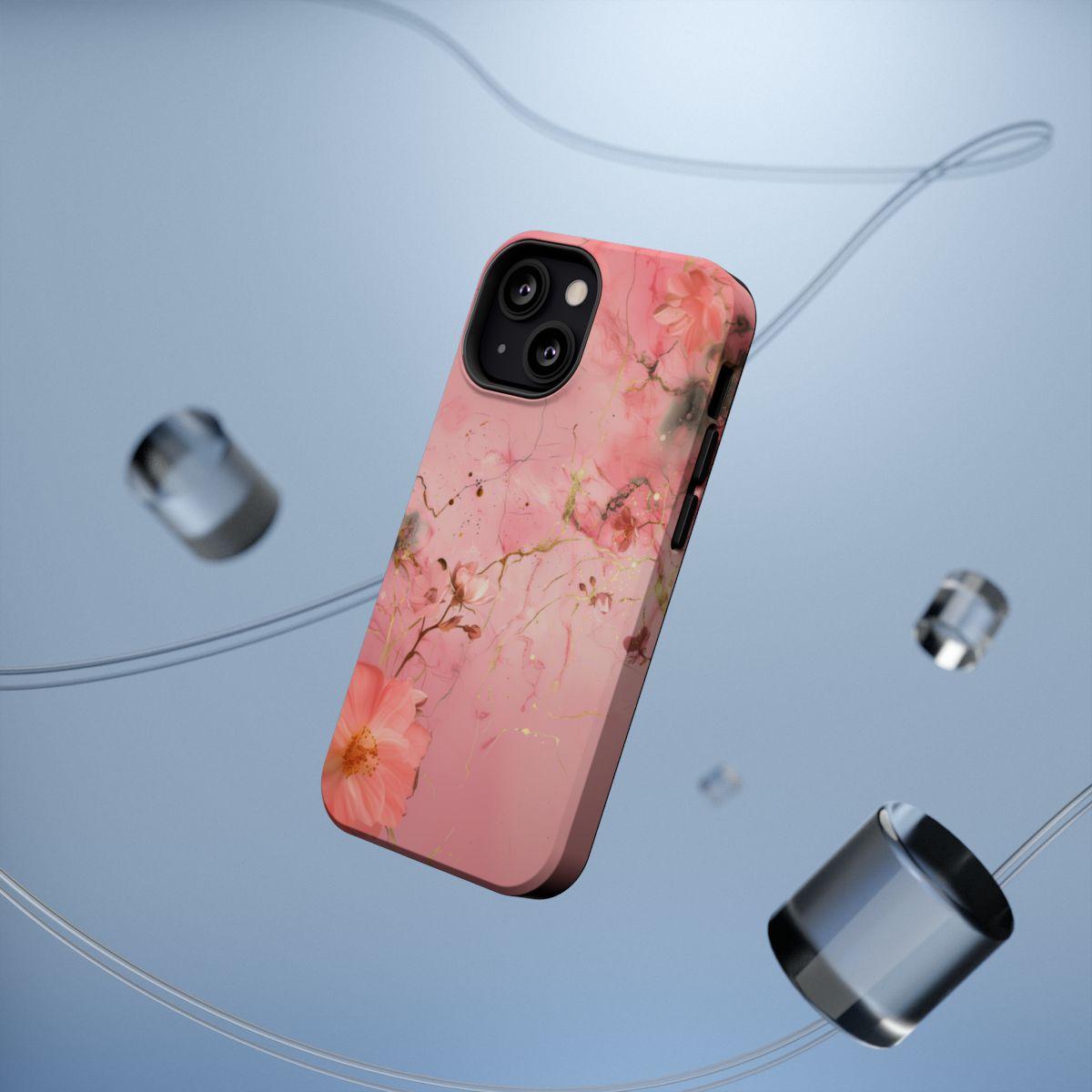 iPhone Case - Flower Pink Marble