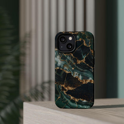 iPhone Case - Golden Vein Blue Marble