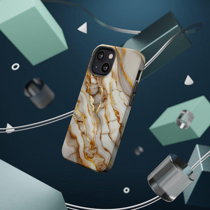 iPhone Case - Golden Vein White Marble