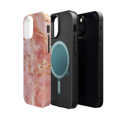 iPhone Case - Golden Vein Pink Marble