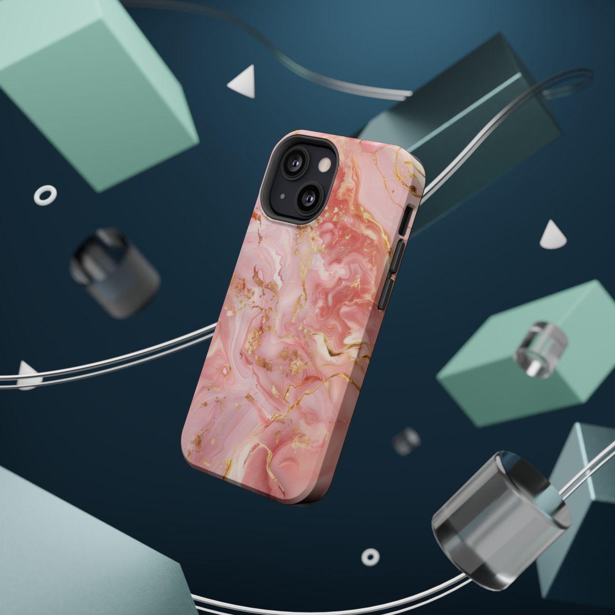 iPhone Case - Golden Vein Pink Marble