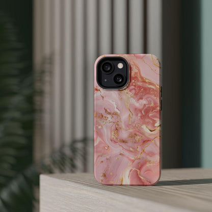 iPhone Case - Golden Vein Pink Marble