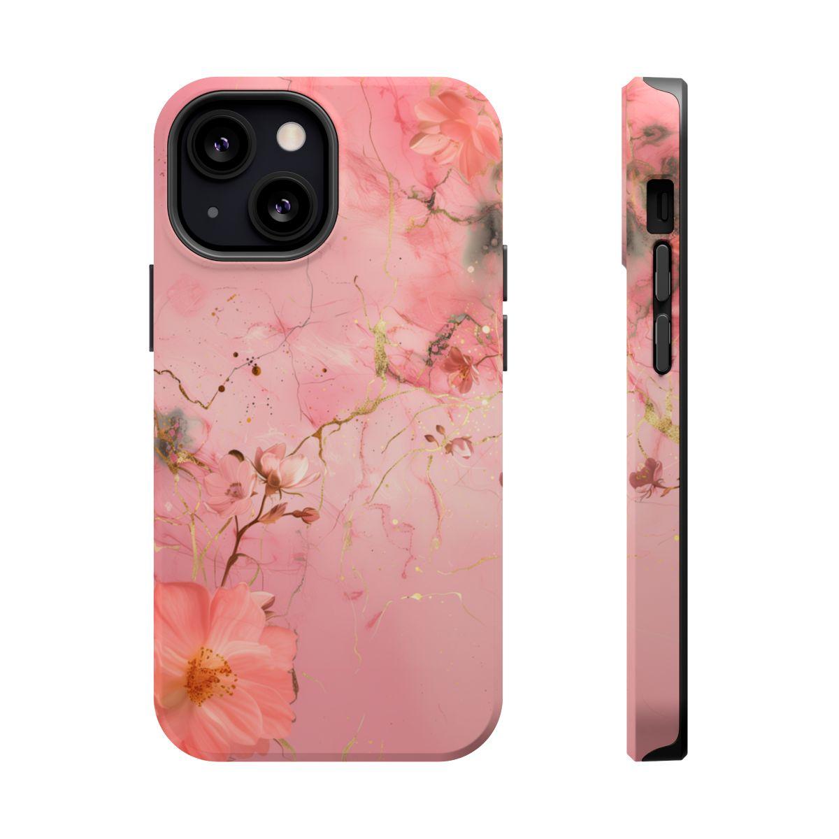 iPhone Case - Flower Pink Marble