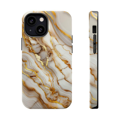 iPhone Case - Golden Vein White Marble