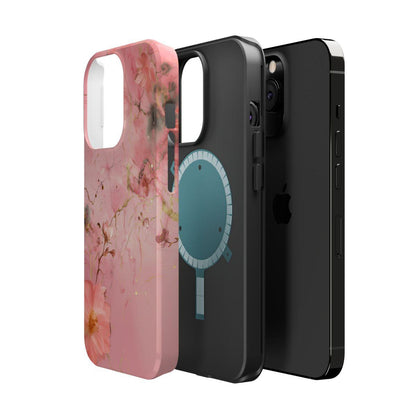 iPhone Case - Flower Pink Marble