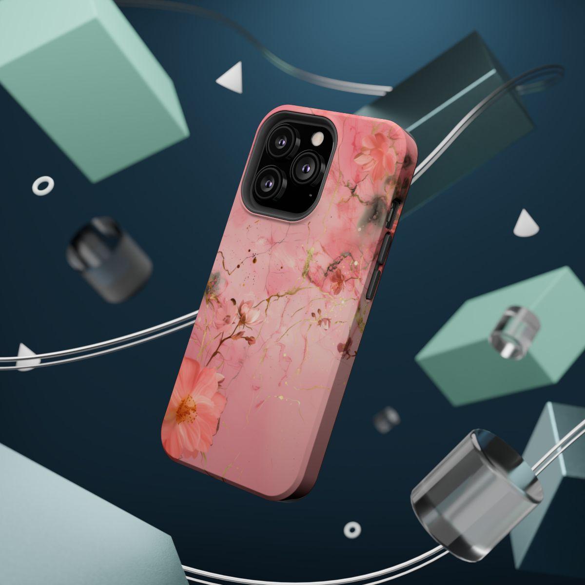 iPhone Case - Flower Pink Marble