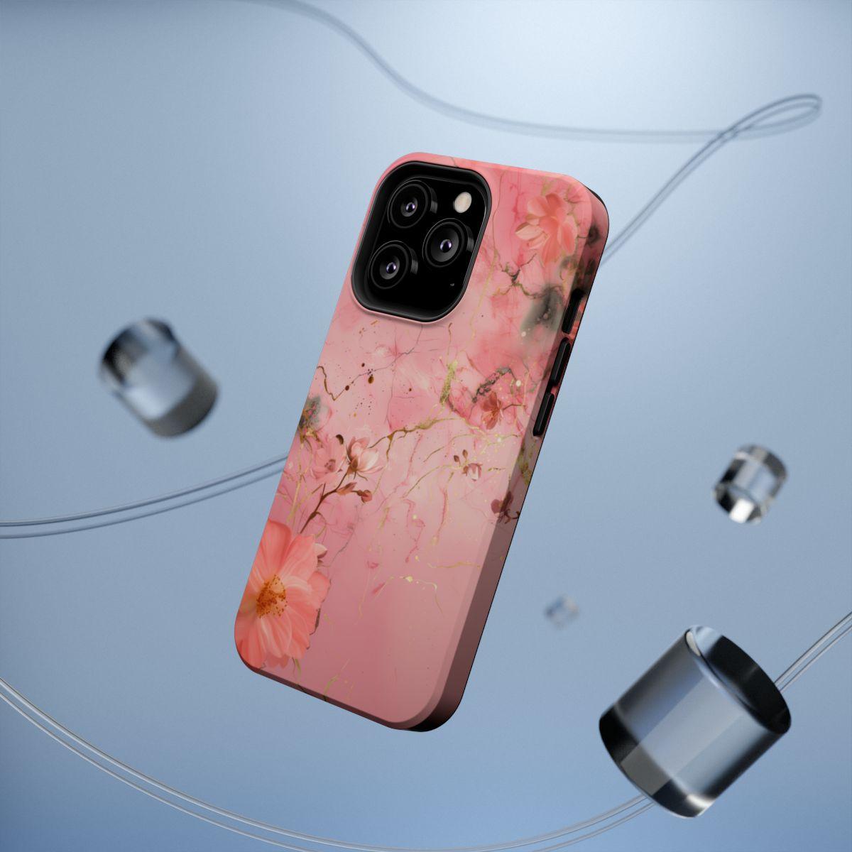 iPhone Case - Flower Pink Marble