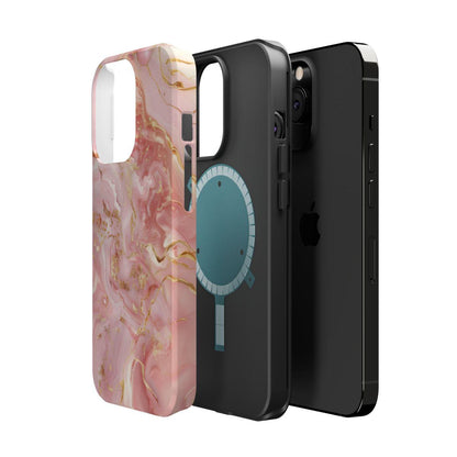 iPhone Case - Golden Vein Pink Marble