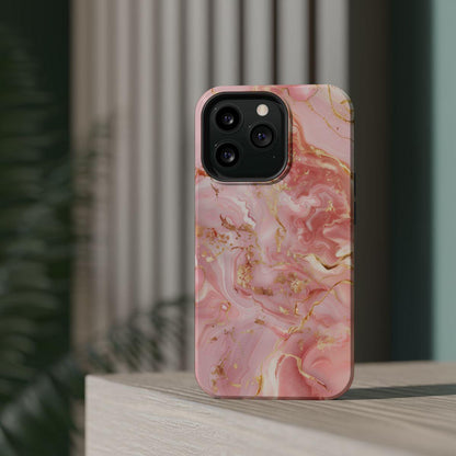 iPhone Case - Golden Vein Pink Marble