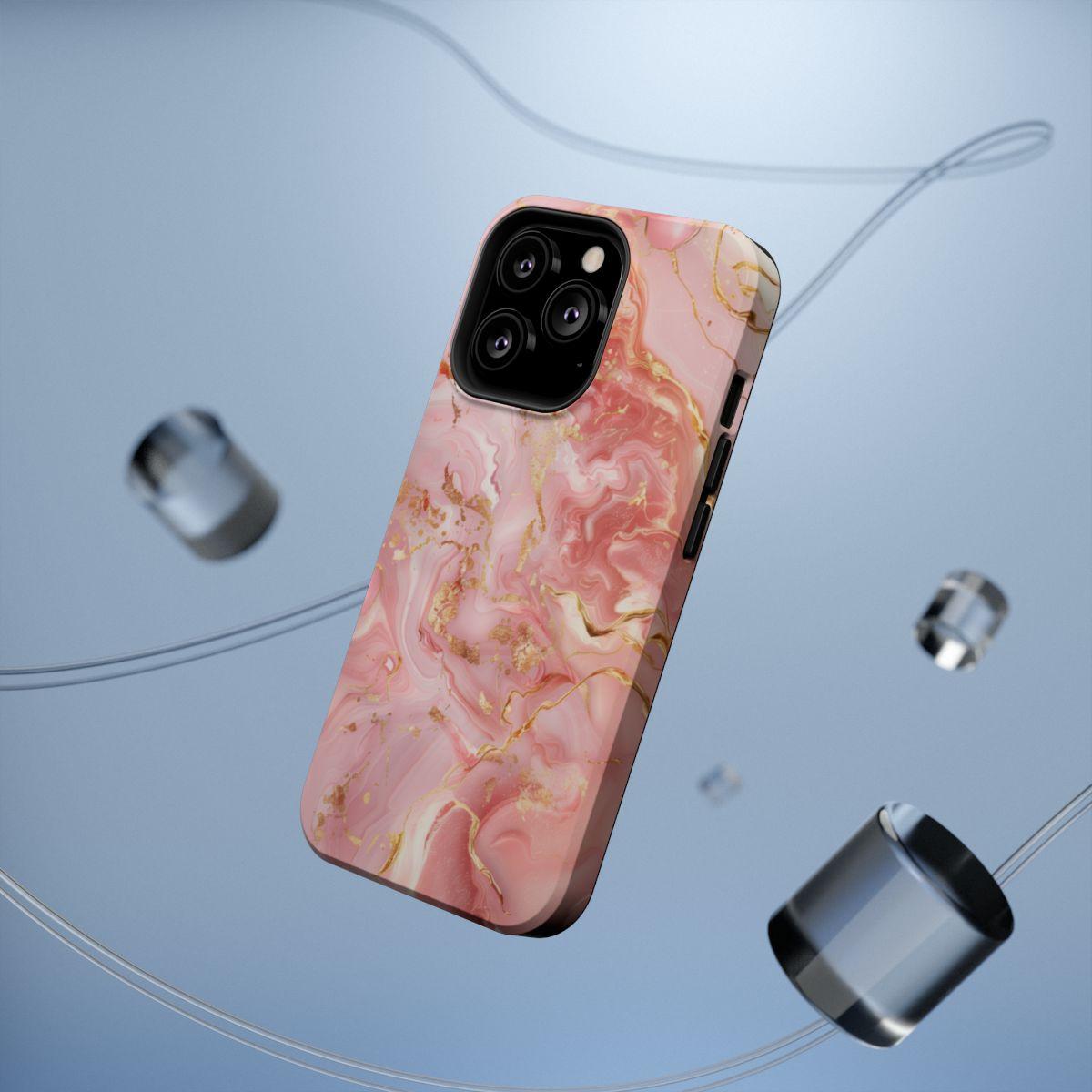 iPhone Case - Golden Vein Pink Marble