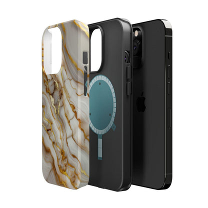 iPhone Case - Golden Vein White Marble