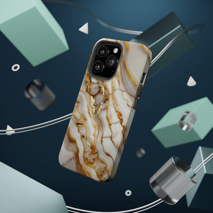 iPhone Case - Golden Vein White Marble