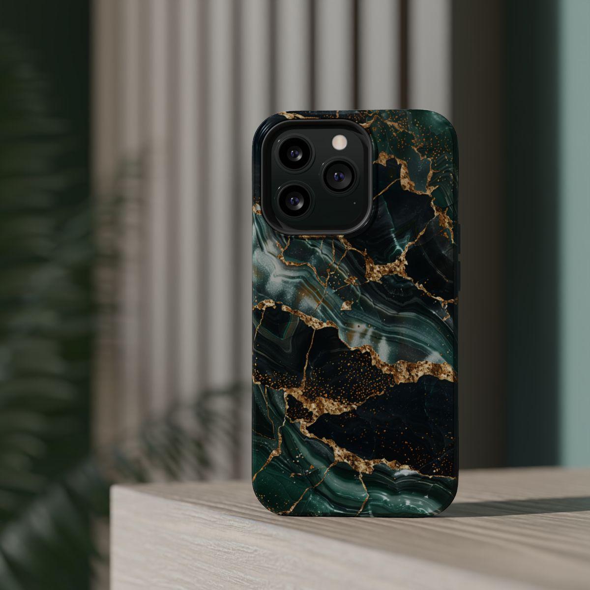 iPhone Case - Golden Vein Blue Marble