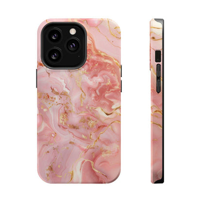 iPhone Case - Golden Vein Pink Marble