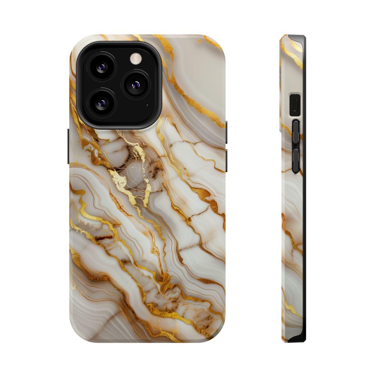 iPhone Case - Golden Vein White Marble