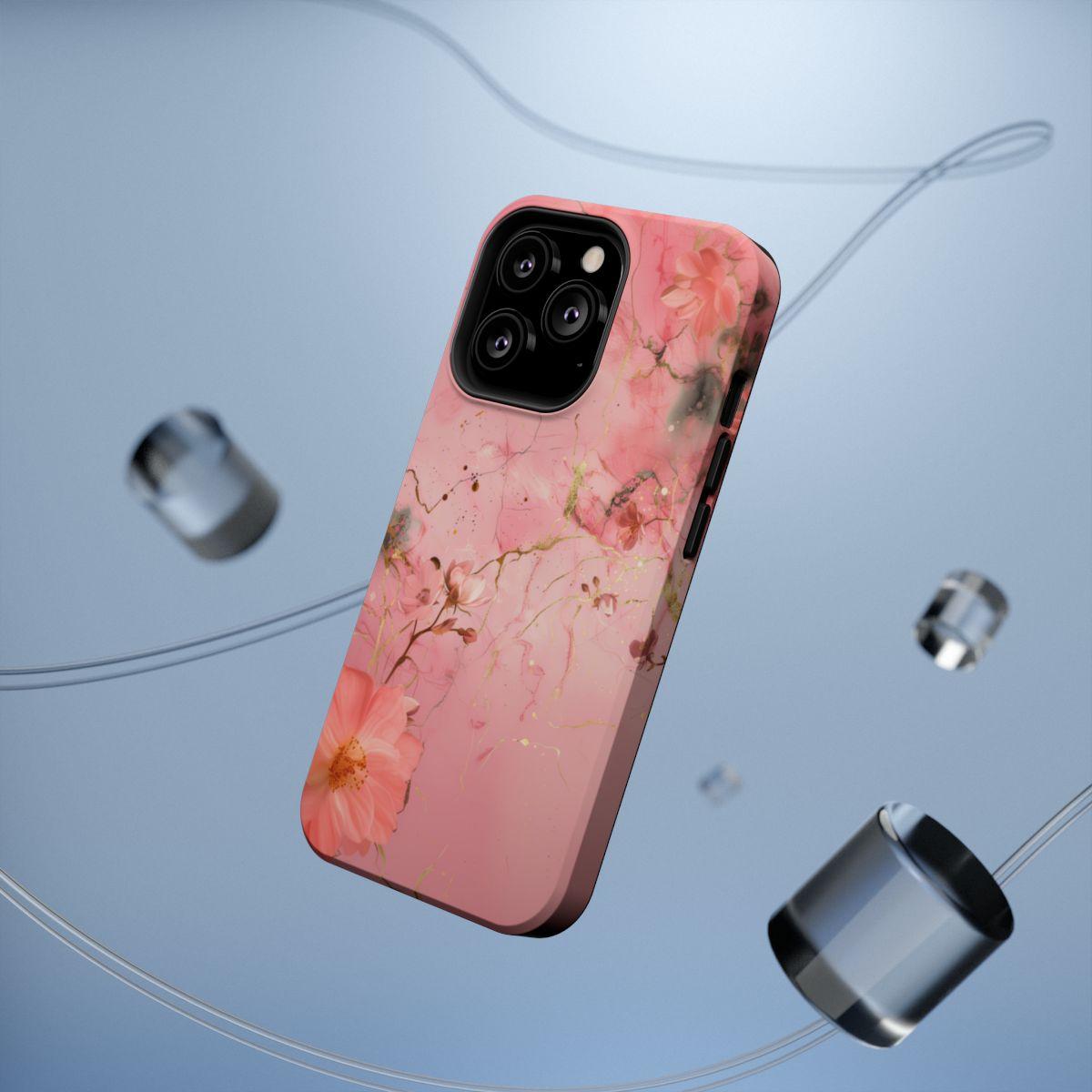 iPhone Case - Flower Pink Marble