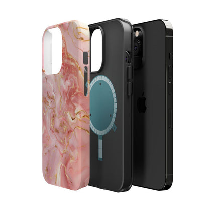 iPhone Case - Golden Vein Pink Marble