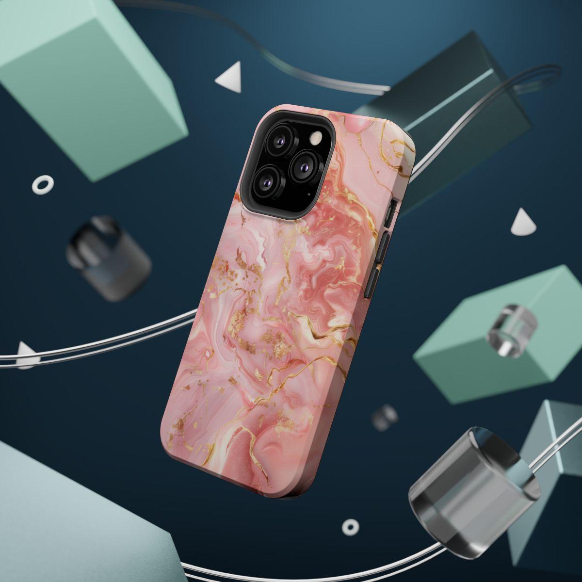 iPhone Case - Golden Vein Pink Marble