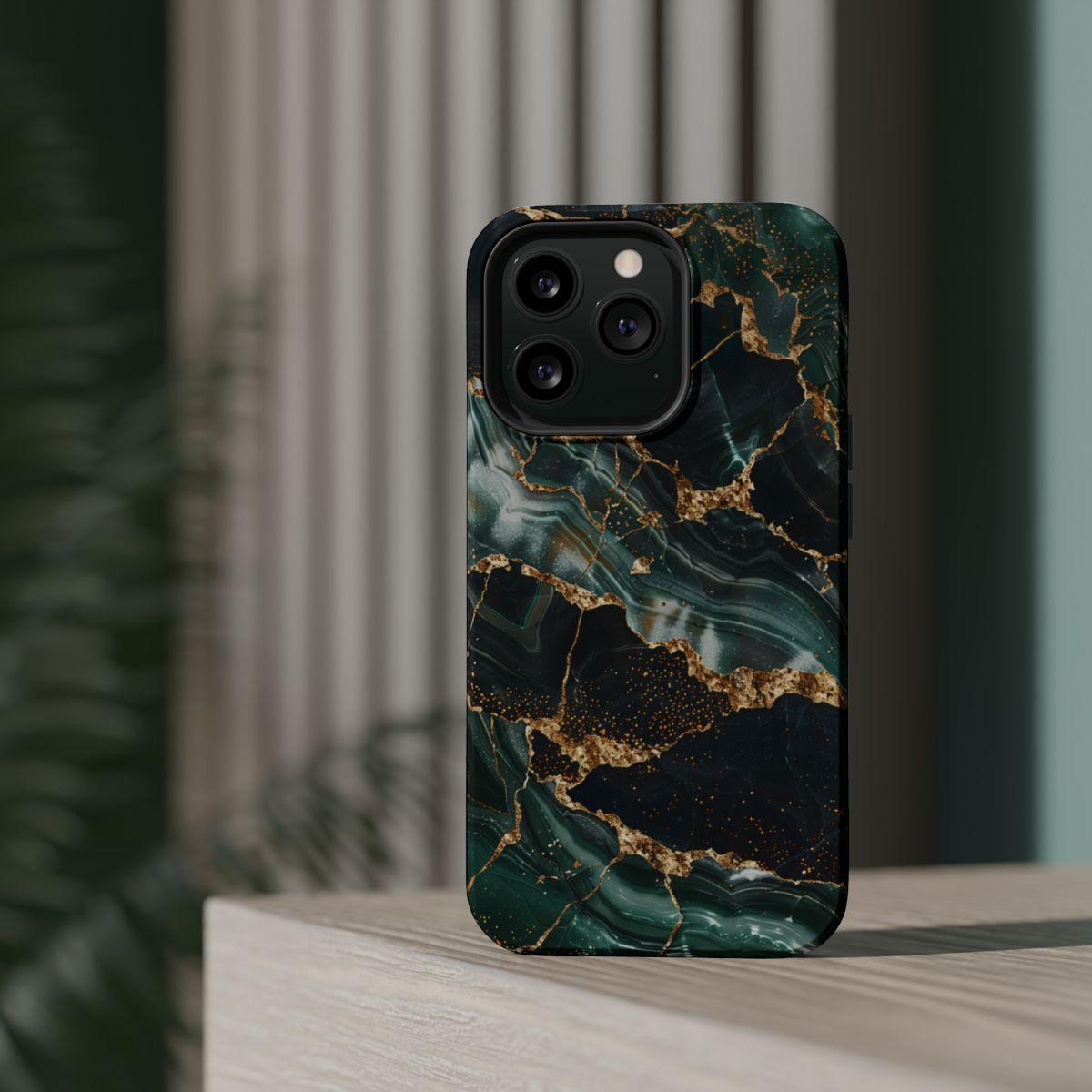 iPhone Case - Golden Vein Blue Marble