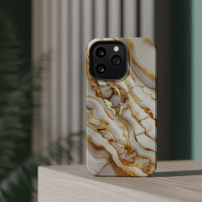 iPhone Case - Golden Vein White Marble