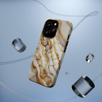 iPhone Case - Golden Vein White Marble