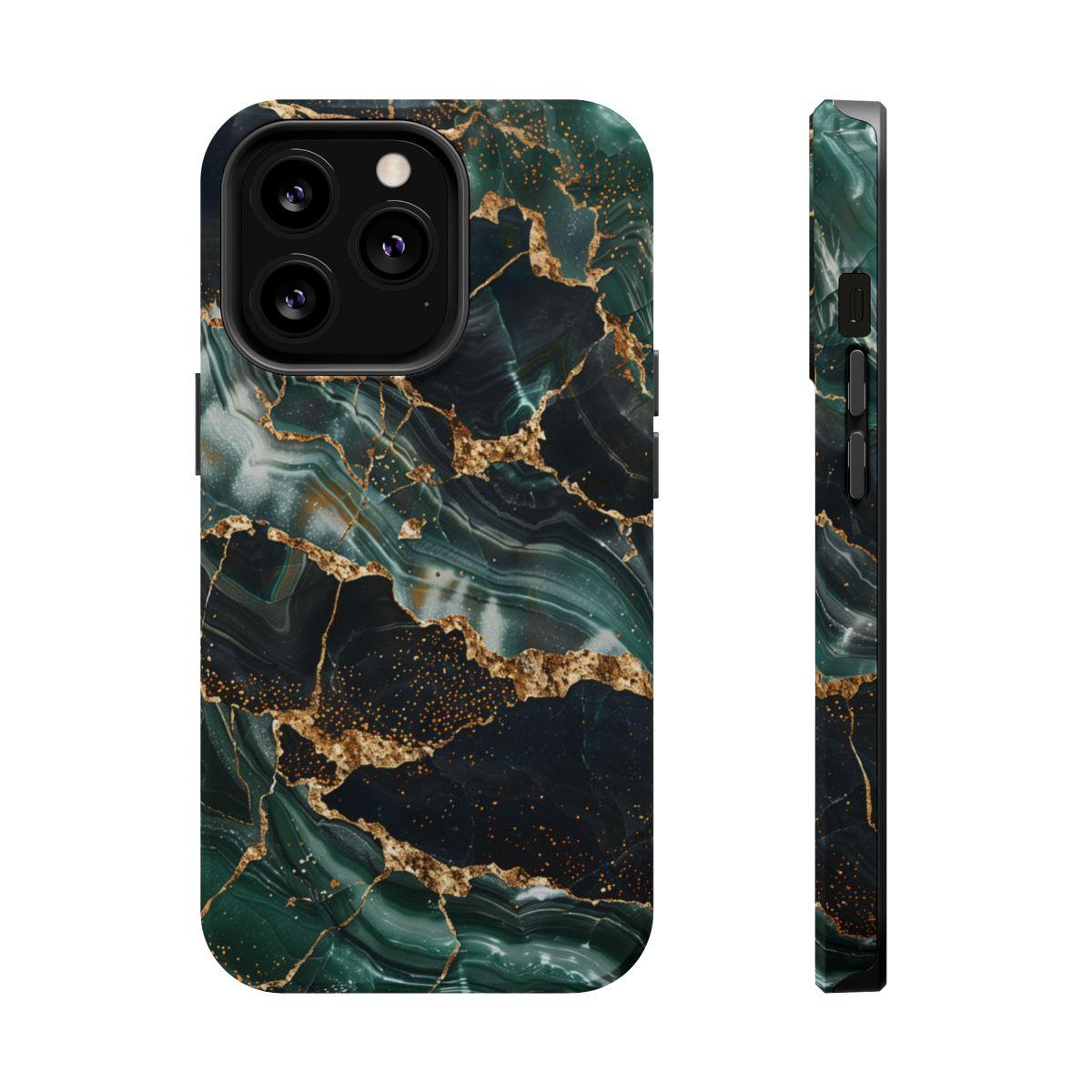 iPhone Case - Golden Vein Blue Marble