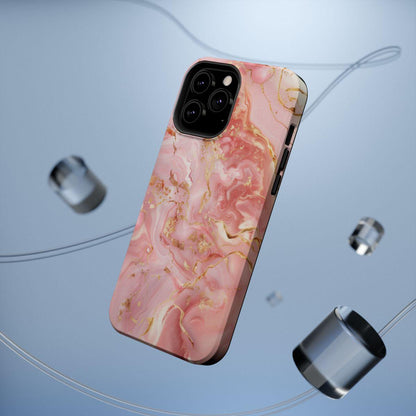 iPhone Case - Golden Vein Pink Marble